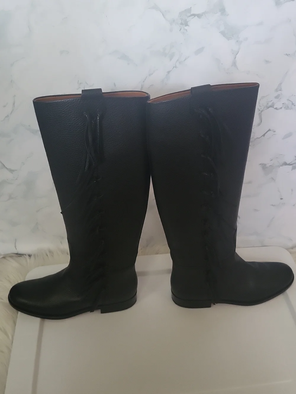 Valentino Garavani Tall Black leather riding boots